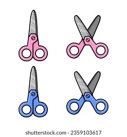 Cartoon Art Scissors vector Illustration on white background