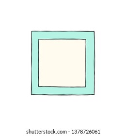 Cartoon Art Style. Decorative comic vector template frame. This photo frame you can use for kids picture, funny photos, card and memories. Scrapbook design concept. Insert your picture or text.