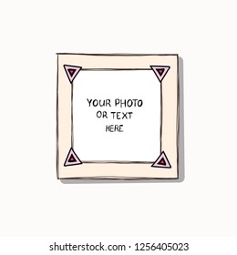 Cartoon Art Styles. Decorative comic vector template frame. This photo frames you can use for kids picture, funny photos, card and memories. Scrapbook design concept. Insert your picture.
