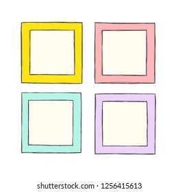 Cartoon Art Styles. Decorative comic vector template frames. Those photo frames you can use for kids picture, funny photos, card and memories. Scrapbook design concept. Insert your picture.