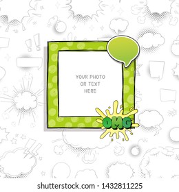 Cartoon Art Styles. Decorative comic vector template frames. Those photo frames you can use for kids picture, funny photos, card and memories. Scrapbook design concept. Insert your picture.