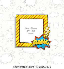 Cartoon Art Styles. Decorative comic vector template frames. Those photo frames you can use for kids picture, funny photos, card and memories. Scrapbook design concept. Insert your picture.