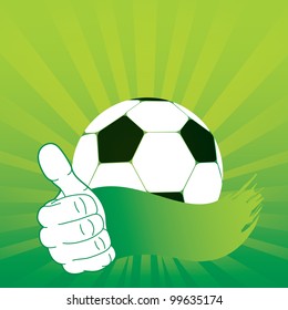  Cartoon art vector hand. Football card. Sun stripes