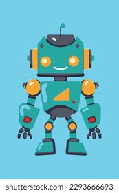 Cartoon artificial intelligence chatbot illustration children's day toy game vector icon clip art