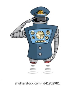 Cartoon artificial intelligence pilot