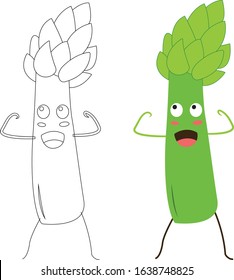 Cartoon Asparagus Vegetable Vector Illustration