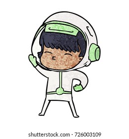 Cartoon-Astronautin