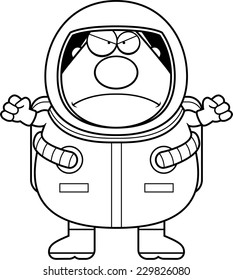 A cartoon astronaut with an angry expression.