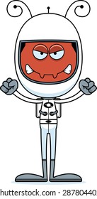 A cartoon astronaut ant looking angry.
