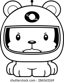 A cartoon astronaut bear looking angry.