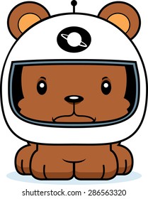 A cartoon astronaut bear looking angry.