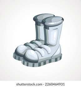 Cartoon astronaut boots isolated on white. Vector illustration.