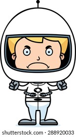 A cartoon astronaut boy looking angry.