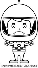 A cartoon astronaut boy looking angry.
