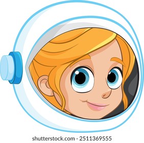 Cartoon astronaut with a cheerful expression
