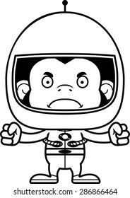 A cartoon astronaut chimpanzee looking angry.