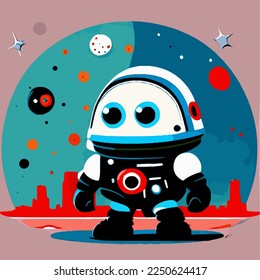 Cartoon astronaut color monsters aliens. vector illustration