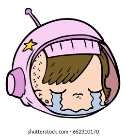 cartoon astronaut face crying