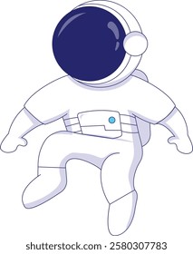 cartoon astronaut floating in space