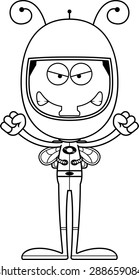 A cartoon astronaut fly looking angry.