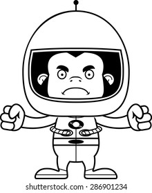 A cartoon astronaut gorilla looking angry.
