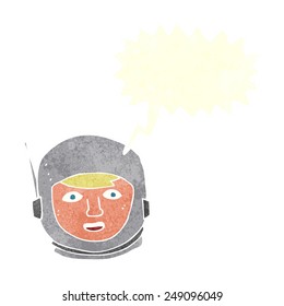 cartoon astronaut head with speech bubble