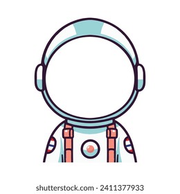 Cartoon Astronaut helmet  doodle sign vector