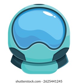 Cartoon astronaut helmet with glass visor for space exploration