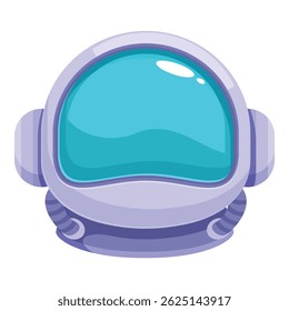 Cartoon astronaut helmet is ready for adventures, capturing the spirit of space exploration