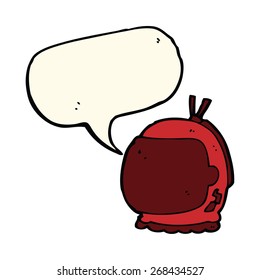 cartoon astronaut helmet with speech bubble
