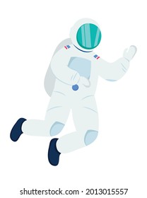 cartoon astronaut icon on white background