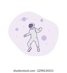Cartoon Astronaut Icon Vector Design.