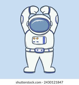 Cartoon astronaut illustration with a friendly pose