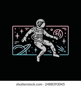 Cartoon astronaut isolated, astronout illustration funny cartoon imanigation