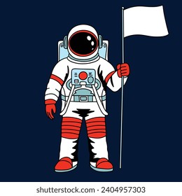 Cartoon astronaut isolated on background. Hand drawn doodle astronaut outline. Hand drawn vector art.