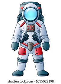 Cartoon Astronaut isolated on a white background