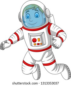 Cartoon astronaut isolated on white background