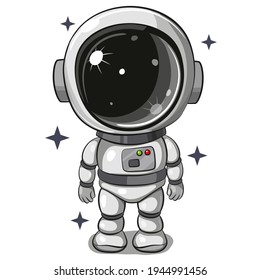 Cartoon astronaut isolated on a white background