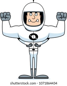 A cartoon astronaut looking angry.