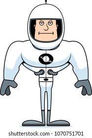 A cartoon astronaut looking bored.