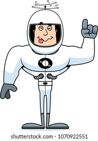 A cartoon astronaut looking drunk.