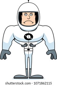 A cartoon astronaut looking sad.