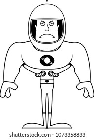 A cartoon astronaut looking sad.