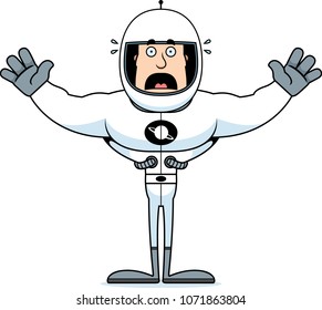 A cartoon astronaut looking scared.