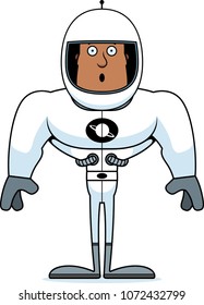 A cartoon astronaut looking surprised.