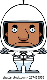 A cartoon astronaut man looking angry.