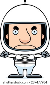 A cartoon astronaut man looking angry.
