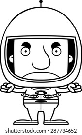 A cartoon astronaut man looking angry.