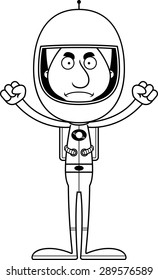 A cartoon astronaut man looking angry.