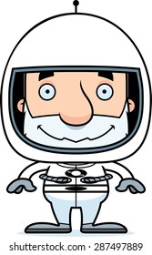 A cartoon astronaut man smiling.